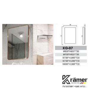 Gương Kramer KG-07 Vuông Viền Kim Loại